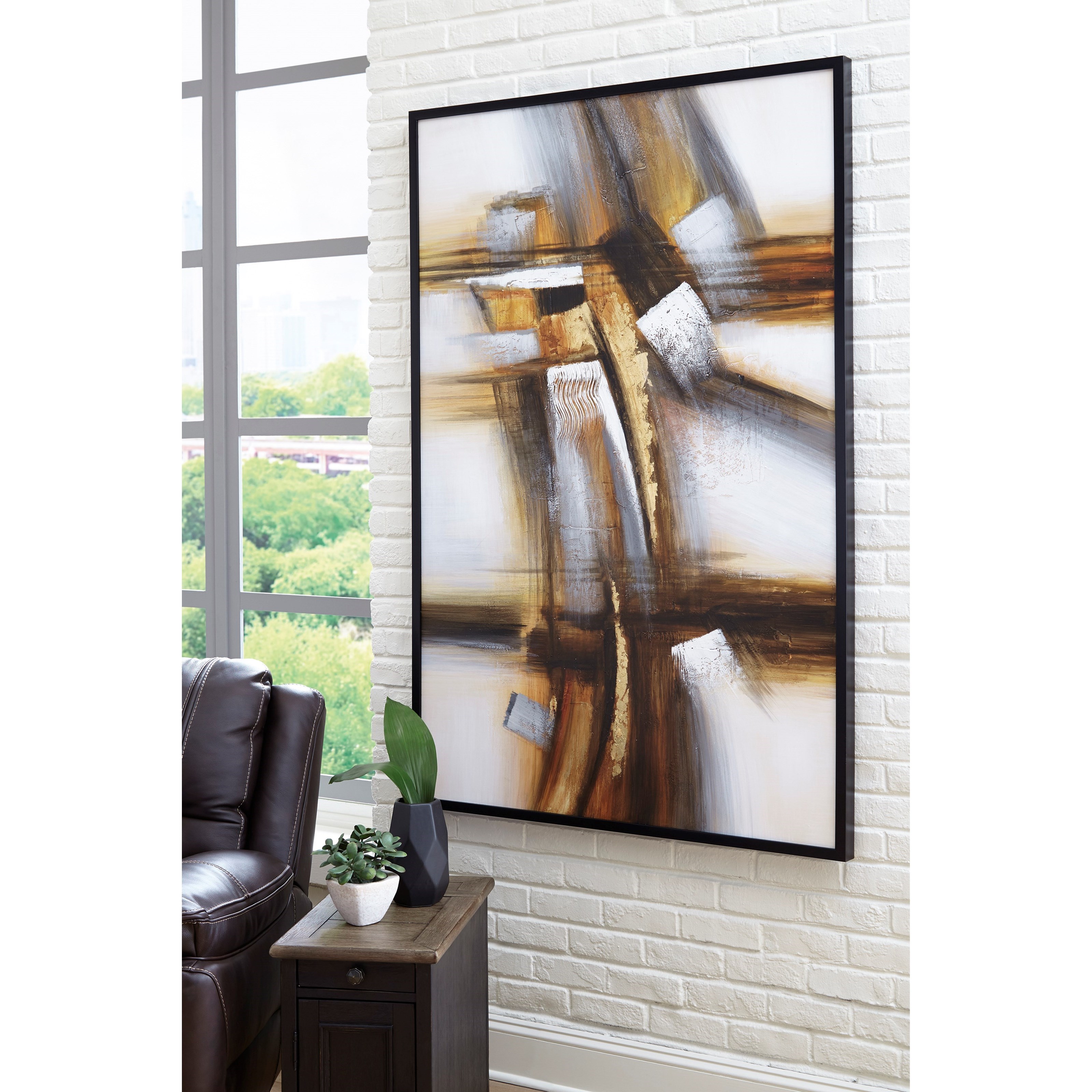 Signature Design by Ashley Wall Art A8000318 Treynick Gray/Brown/Black